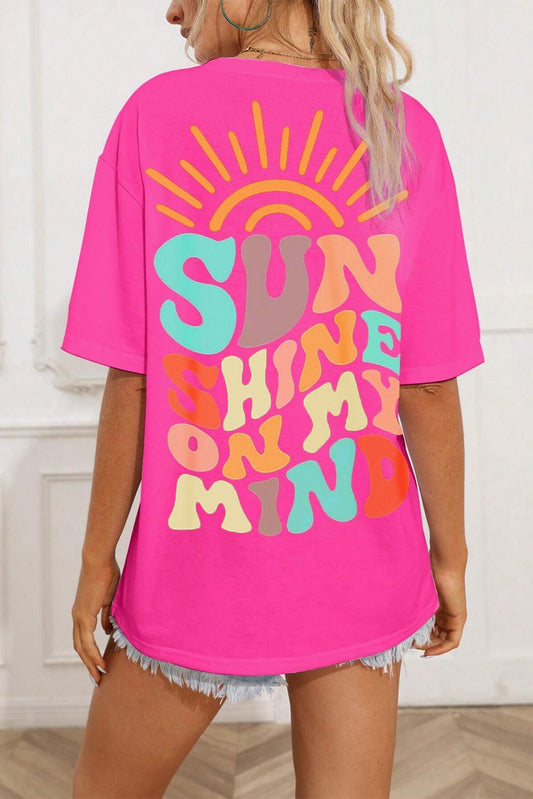 Bright Pink SUNSHINE ON MY MIND Graphic Tee